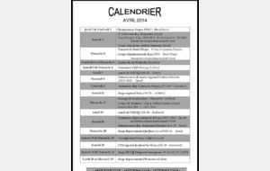 Calendrier Avril 2014 