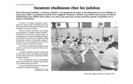 Nouvel article sur le stage de Toussaint