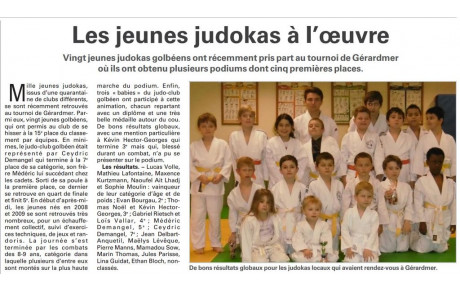 Nos participants au tournoi de Gérardmer dans la presse 